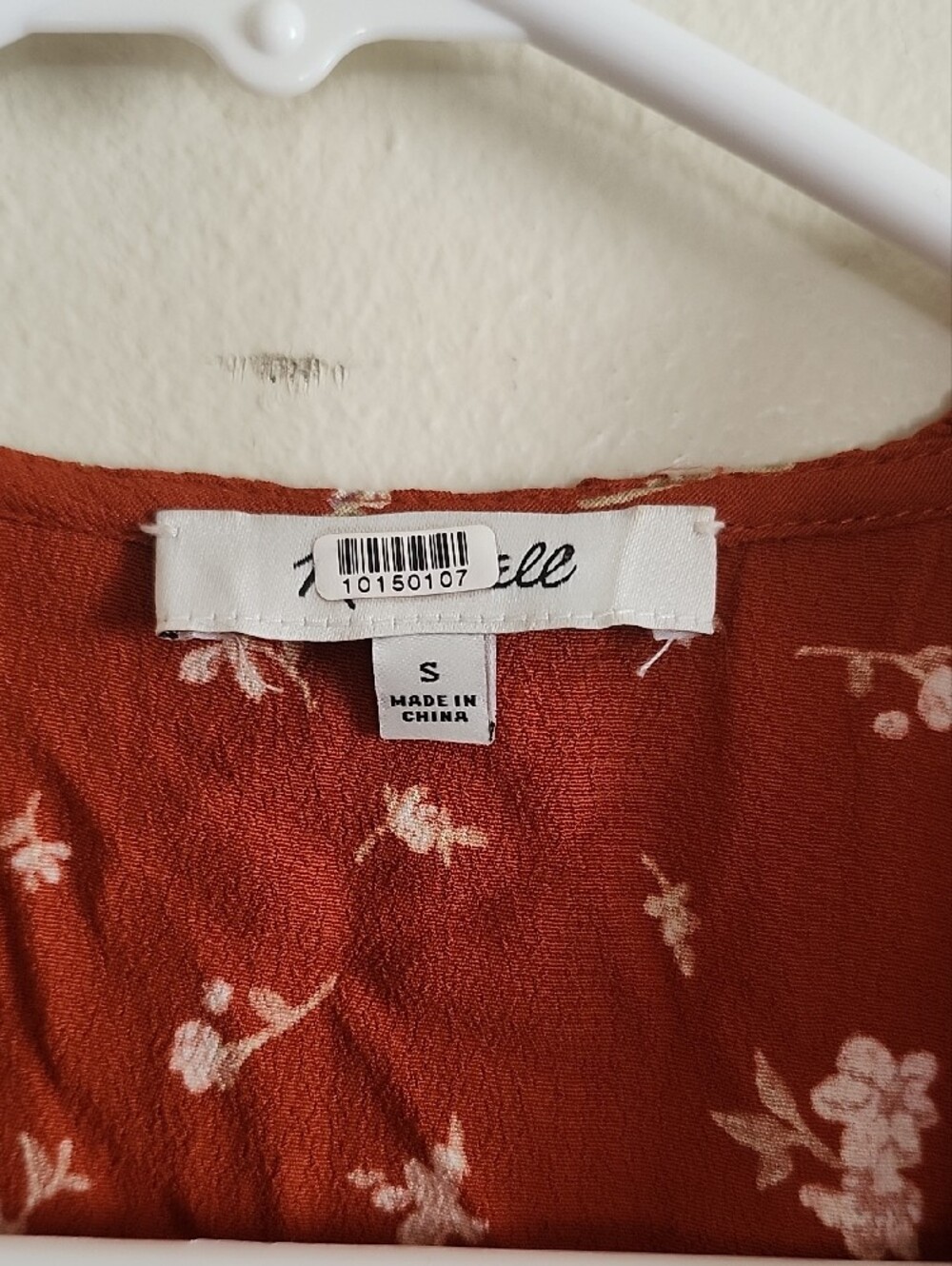 Madewell Rust Color Floral True Wrap Midi Dress with Tie Waist Ruffles - Picture 2 of 7